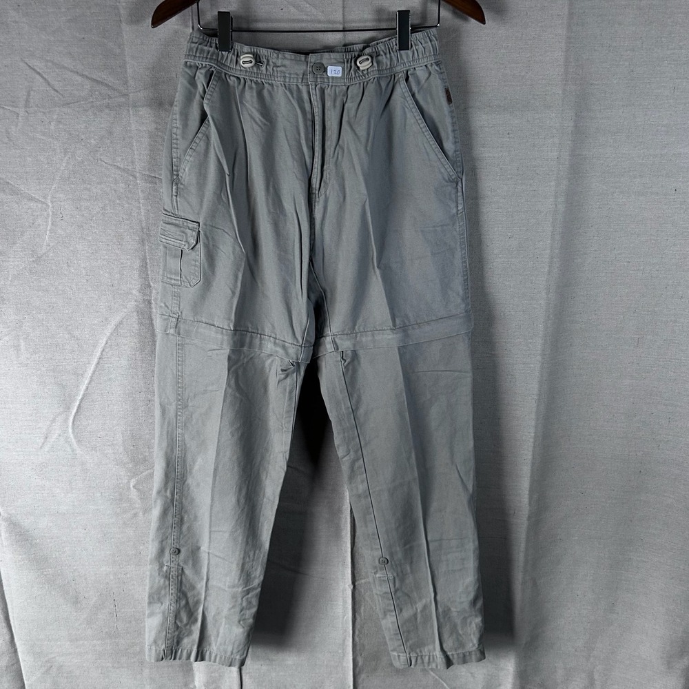 Guide Series Mens Convertible Cargo Pants Zip Off Shorts Gray Cotton Size S